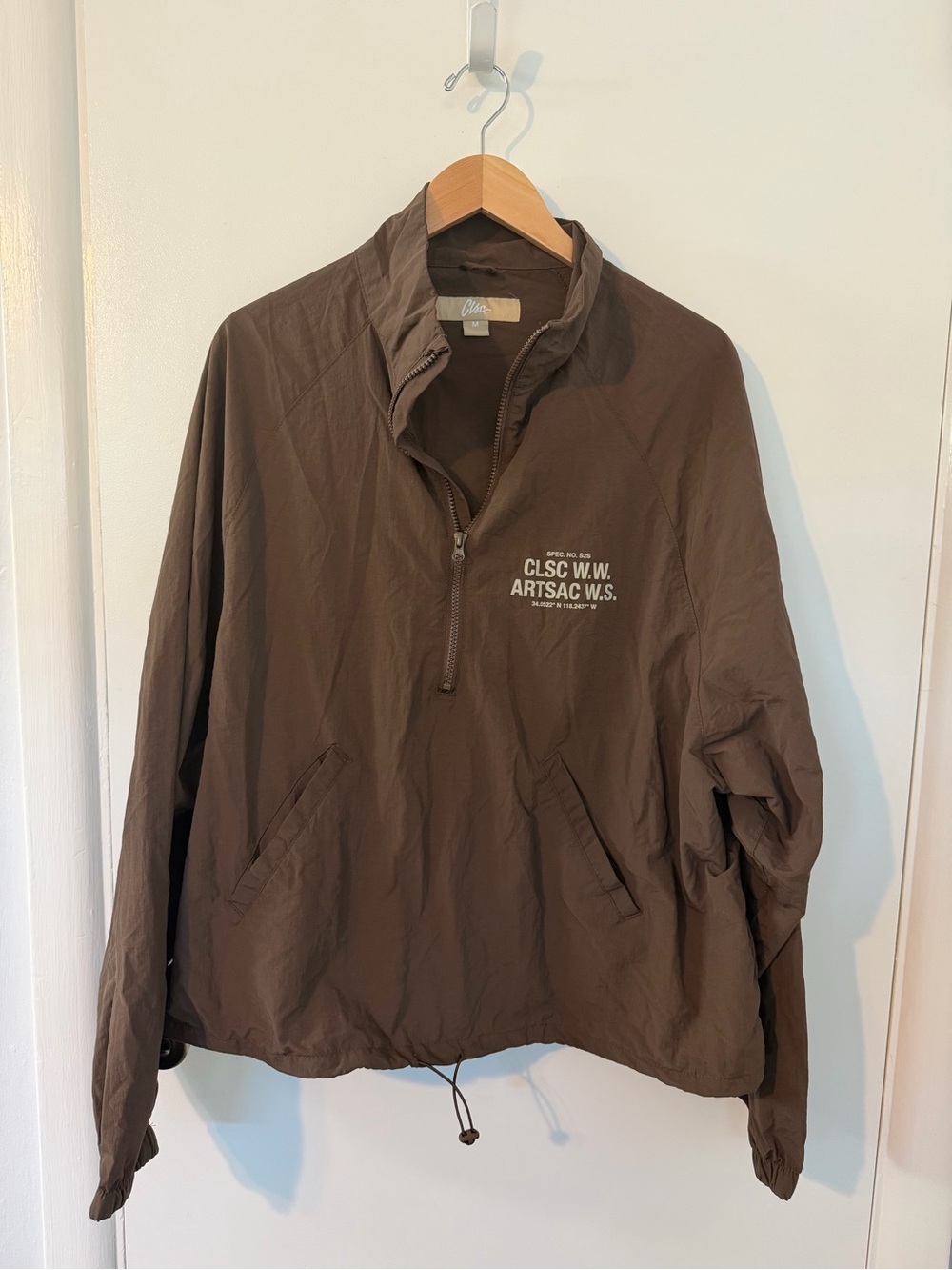 Men's Brown Pullover Windbreaker Jacket